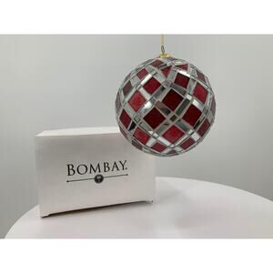 Vintage Christmas Mosaic Tree Ornament Bombay Company NIB